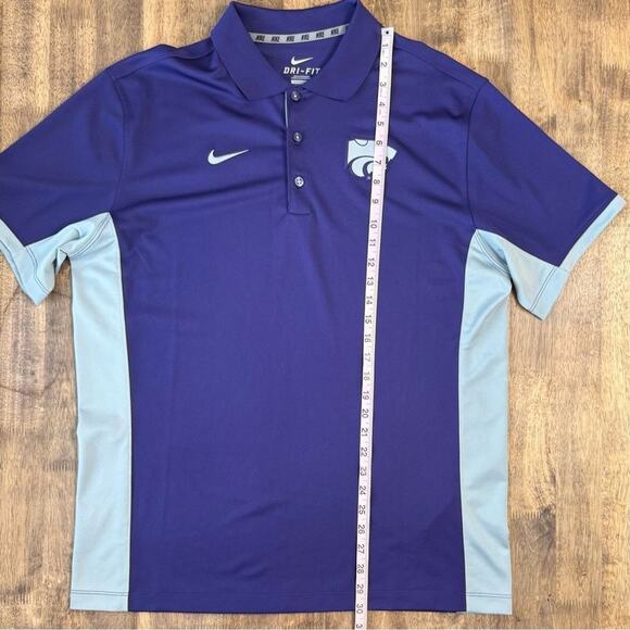 Kansas K-State Wildcats Nike Dri-Fit Embroidered Polo Shirt Purple Unisex Large - Picture 7 of 9